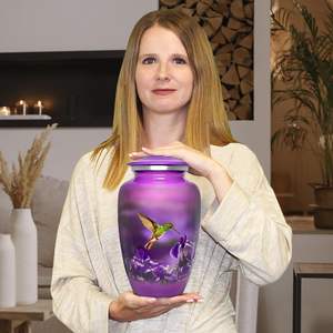 Urnes pour cendres humaines adulte femme enterrement décoratif funérailles urnes funéraires pour femmes et hommes taille personnalisée urne violet - Product Image 3