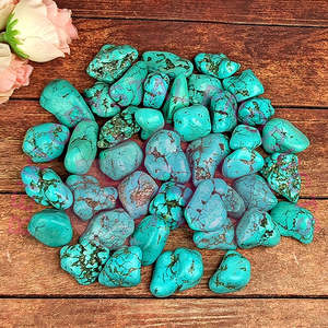 Turquoise Firoza Tumbled <b>Raw</b> Rough Stones for <b>Crystal</b> Decorations - Product Image 1