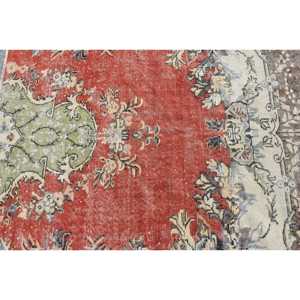 Tapis d'appoint vintage 4,5x5,1 pi (138x156 cm), tapis turc rouge patchwork - Product Image 5