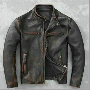 Veste de moto en cuir de qualité supérieure Veste de moto Protection pour les motocyclistes Vestes d'équitation en cuir à la mode - Product Image 1
