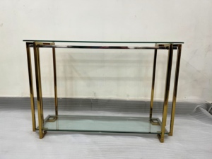 Dual Tone Knock Down KD <b>Console</b> <b>Tables</b> Set of 3 With <b>Glass</b> Top Used for Home Decor Available in Multiple Finishes & Sizes - Product Image 6