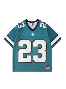 Camiseta de Fútbol Personalizable para Mujer, Estilo Holgado Vintage, Camiseta Deportiva Corta de Corte Cuadrado, Camiseta de Fútbol para Mujer - Product Image 3