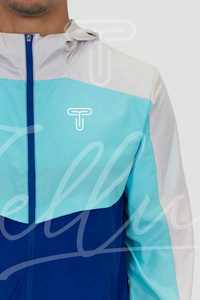 แจ็กเก็ตกันลมแบบมีฮู้ดสำหรับผู้ชายเสื้อกันลมสีเทา/สีสะท้อนแสง - Product Image 4