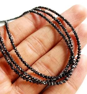 ลูกปัดเจียระไนเพชรธรรมชาติสีดำขนาด1.7-2.7มม. ลูกปัดเพชรหยาบของแท้สำหรับเครื่องประดับเพชรสีแฟนซี - Product Image 6