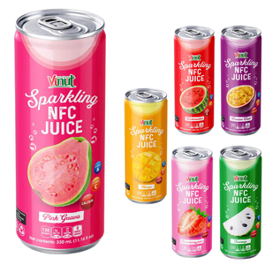 Bebida espumosa de jugo de guayaba de 330ml-VINUT Vietnam Factory, bebida carbonatada, OEM/ODM, Etiqueta Privada, jugo de fruta natural NFC - Product Image 2