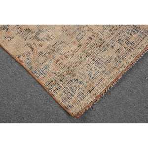 3.4x8.8 ft Turkish Vintage Rug, Runner Rug, <b>Brown</b> <b>Wool</b> Rug - Product Image 5