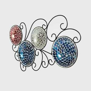 Ensemble de bougeoirs muraux en verre mosaïque doré de luxe, applique murale en métal pour la décoration intérieure élégante de maisons, hôtels et mariages haut de gamme - Product Image 6