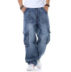 กางเกงยีนส์ทรงแบ็กกี้สำหรับผู้ชายผ้ายีนส์วินเทจซักโคลนสกปรกผลิตตามสั่ง - Product Image 6