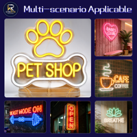 Nouvelle Offre : Enseigne Néon Sans Fil Amovible et Durable pour Salons de Toilettage d'Animaux, Boutiques et Concessionnaires