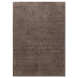 พรมอะคริลิคถักมือ Aprezo สีเบจ-น้ำตาล ลายเส้นนามธรรม รูปทรงสี่เหลี่ยมผืนผ้า สำหรับห้องโถง ห้องนั่งเล่น รุ่น Aiar-3016 - Product Image 1