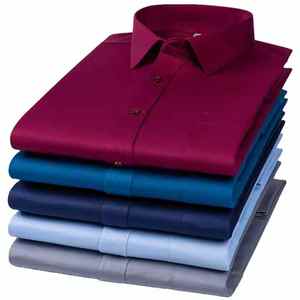 Business Men's High Quality Durable 100% Cotton Dress Shirts 28 Styles-Button up & Button <b>Down</b> Collar Anti-Shrink Feature - Product Image 2