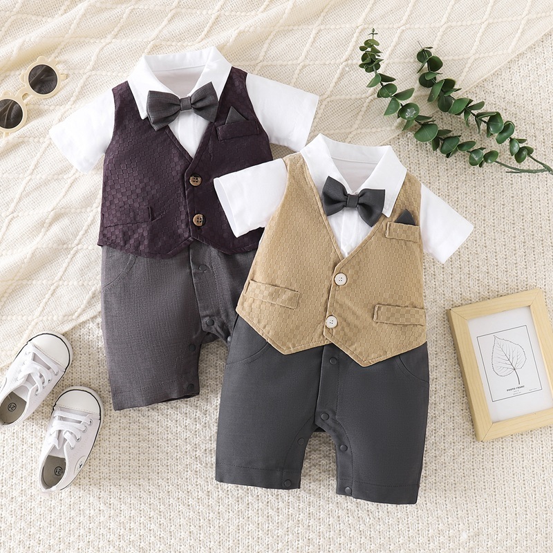 Bow Tie Suit And Tie Onesie Baby Onesie Tuxedo Formal Clothing For
