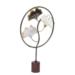 Statue en métal artisanale fantaisie avec placage rond en laiton nouveau meilleur ornement décor à la maison avec base noire - Product Image 4