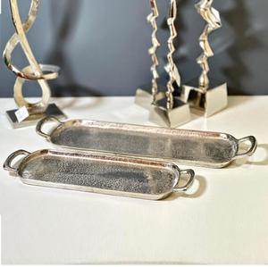 Plateau de service en aluminium de luxe classique avec accents de cocotier magnifiquement fabriqué à partir de grossiste indien - Product Image 3