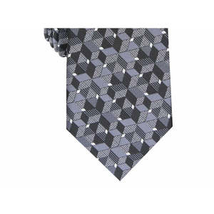 Corbata Alfani para Hombre, Estilo Ejecutivo, Delgada, con Diseño Geométrico, Logotipo Personalizado Impreso, Poliéster Negro, Talla Regular - Product Image 3