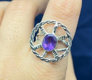 Bague en argent sterling 925 faite à la main IGI-Certified Natural Amethyst Gemstone Fine Jewelry for Casual Party Women's Wedding - Product Image 1