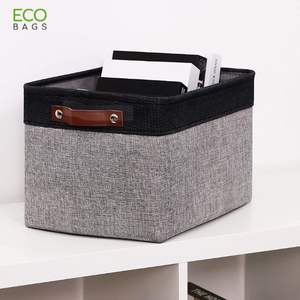 Panier de rangement élégant OEM ODM pour cosmétiques bacs à fermeture ouverte imprimé de motifs vierges avec logo personnalisé étui à la mode Polyester gris noir - Product Image 5