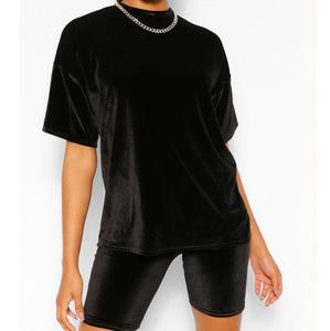 Ensemble deux pièces respirant vêtements en coton chemise molletonnée en velours hauts courts ensemble jumeau de survêtement en velours vente en gros OEM ODM - Product Image 5