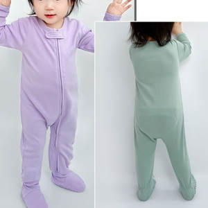 Langärmliger <span class=keywords><strong>Baby</strong></span>-Schlafoverall mit Zwei-Wege-Reißverschluss und Füßen, rutschfest, aus 100 % Bio-Baumwolle für Babys und Kleinkinder - Product Image 2