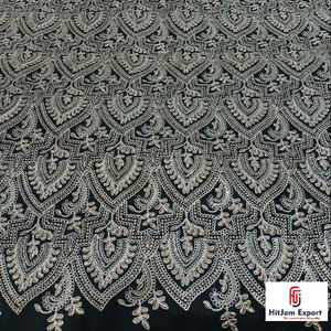 Tissu en velours brodé de paillettes élégant pour robes de soirée de luxe, robes de mariée, occasions spéciales, mode populaire au Qatar - Product Image 1