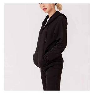 Sudadera con Capucha Extra Grande para Mujer, con Cierre, Logotipo Personalizado, Bordado Frontal, OEM, Venta al por Mayor, Ropa Urbana con Color Personalizado - Product Image 3