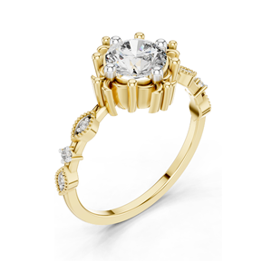 Anillo de Diamante Cultivado en Laboratorio de 1.04 CT para Mujer, Claridad VVS-VS, Color EF, Oro de 18KT, 14KT, 10KT y Plata 925, Rosa, Amarillo, Blanco - Product Image 5