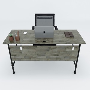 HBON003-Industrial Modern Design <b>Work</b> <b>Desk</b> 140x60 with Assembled Water Pipe Legs for Office & Bedroom Furniture - Product Image 2