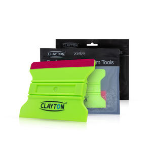 Grattoir de type H Clayton Car Care avec raclette en tissu et aimant, bord en feutre, double nervures, vert, pour un fini lisse des films vinyles premium - Product Image 1