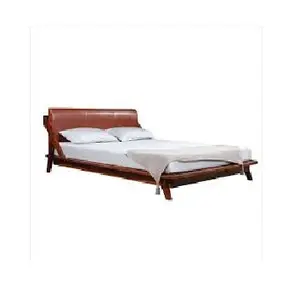 저렴한 가격 소나무 나무 웨딩 침대 침실 장식 내부 저장 나무 침대 하이 백 맞춤형 침대