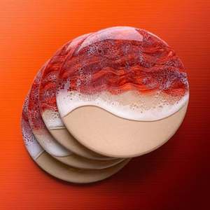 ชุดที่รองแก้วเรซิน8ชิ้นดีไซน์ไม่ซ้ำใครพร้อมวัสดุและคุณภาพระดับพรีเมียมเป็นพิเศษในราคาที่ดีมาก - Product Image 2