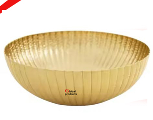 Cuenco para servir ensalada y comida con acabado dorado de forma redonda de metal más vendido para bar y restaurante de hotel - Product Image 1