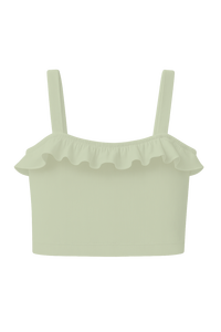 Top Corto de Punto Acanalado con Volantes, Elegante, Sólido y Transpirable para Mujer, Todas las Temporadas, Ajuste Delgado, Sin Mangas, para Conjuntos Modernos - Product Image 5