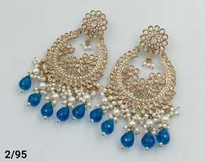 แบบดั้งเดิมและทันสมัยออกแบบล่าสุดเครื่องประดับอินเดียขายส่งของ jhumka kundan ต่างหูสำหรับผู้หญิงเครื่องประดับต่างหูทันสมัย - Product Image 2