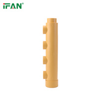 Фитинги ipan, прямые продажи, полипропиленовые фитинги, DIN 8077/8078 PPR, фитинги 32-63 мм, желтые четырехходовые коллекторы, пластиковые фитинги PPR