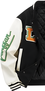 Chaqueta universitaria Premium con logotipo personalizado, cuerpo de lana con soporte, Mangas de cuero PU, corte clásico, escote acanalado, lona de invierno de larga duración - Product Image 2