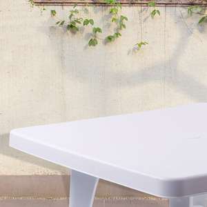 Outdoor Garden <strong>Patio</strong> Cafe Restaurant White Stackable <strong>Round</strong> Plastic Dining <strong>Table</strong> for Events Party - Product Image 4