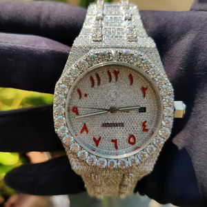 Luxury 41mm Moissanite Iced <b>Watch</b> VVS Diamond Tester High Quality Quartz Movement Customizable Hip Hop Style Business - Product Image 1