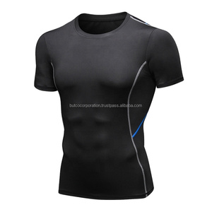 T-shirt de compression en maille unie pour homme, manches longues, écologique et respirant, vente en gros - Product Image 3