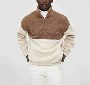 Sudaderas Personalizadas OEM de Alta Calidad para Hombre, Sudaderas Lisas de Algodón Mezclado, Sudaderas con Cuello de Cierre de Cremallera de un Cuarto - Product Image 5