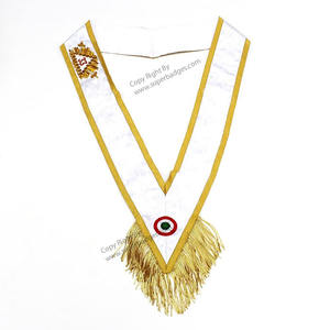 Regalia Collars Craft District Grand Master Chain Collar Cadena de oro masónico y joyas con respaldo de terciopelo azul Regalia Chain Co - Product Image 5