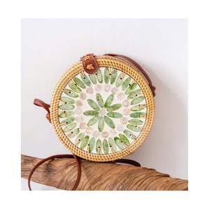 MODA CALIENTE BOLSO DE RATÁN BOLSO TEJIDO A MANO EN VIETNAM MEJOR VENDEDOR MUJER BOLSO DE RATÁN VERANO VACACIONES EN LA PLAYA - Product Image 4