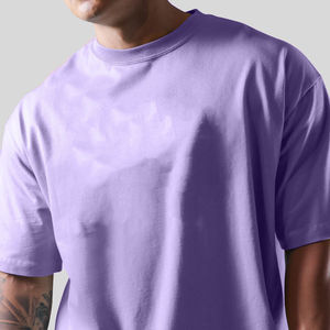 Vente en gros T-shirts courts surdimensionnés pour hommes de qualité supérieure 100% coton biologique séchage rapide imprimé léger col en O uni - Product Image 5