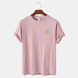 เสื้อยืดผู้ชายทรงบ็อกซี่ฟิตแฟชั่นลำลองใหม่สำหรับฤดูร้อนดีไซน์ไหล่คอเสื้อแห้งเร็วผลิตตามสั่งราคาไม่แพง - Product Image 4