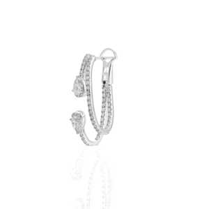 Boucles d'oreilles halo opulentes de 2,35 carats pour femmes, diamants de laboratoire cultivés en or blanc 14 carats, bijoux de luxe faits à la main - Product Image 3