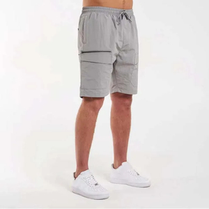 Shorts en polyester et coton pour hommes, shorts de sport avec poche, joggers décontractés, taille à cordon de serrage, style streetwear, short d'été pour homme - Product Image 1