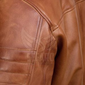Veste de moto pour homme en cuir véritable, prix imbattable, couleur unie, vente en ligne - Product Image 6