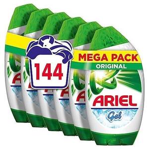 Gel détergent à lessive liquide Ariel, 144 lavages (840 ml X 6), original, nettoyage brillant même dans un lavage à froid - Product Image 5