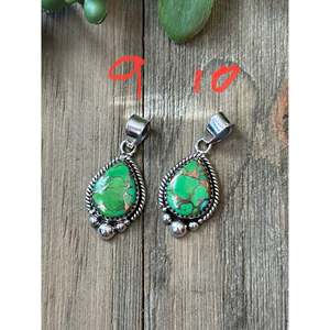 Pendentif en argent sterling avec turquoise verte Mohave du sud-ouest, serti clos, cadeau - Product Image 6
