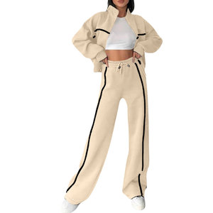 Nouvel arrivage de survêtement décontracté pour femmes silhouette flatteuse finition lisse tissu pur coton vêtements d'intérieur et d'extérieur - Product Image 4