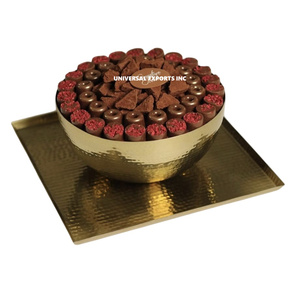 Set of Two Metal Chocolate Bowl With Resin Base Round Shape luxury <b>Sweet</b> Bowl Excellent Quality handmade Chocolate Bowl - Product Image 5